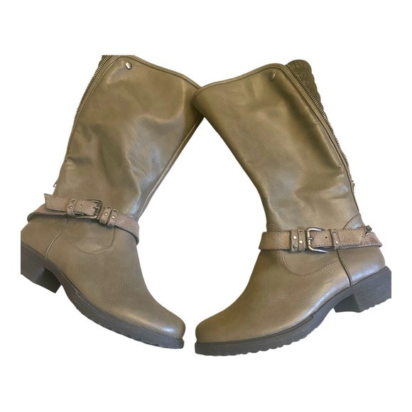 MukLuks Vegan Leather Boots Sz 38 8 Gray - Picture 1 of 6